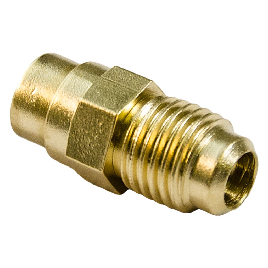 TP-3346 - 1/4″ Male Flare Brass Access Body, Solder End Has 1/4″ ID and 3/8″, 7/16″ OD Steps