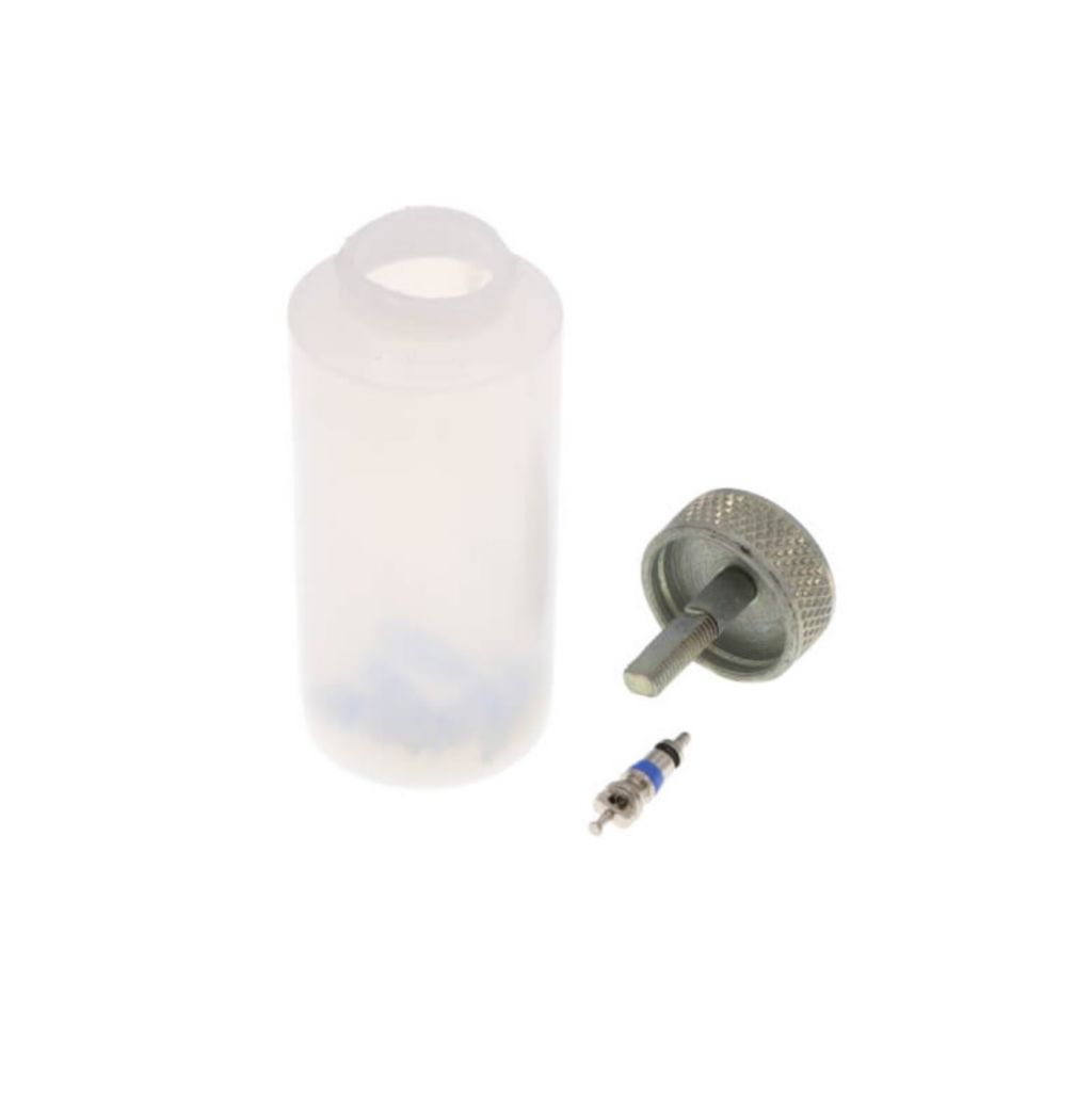 TP-3800 - Plastic Storage Container For Valve Cores, Includes Six Valve Cores
