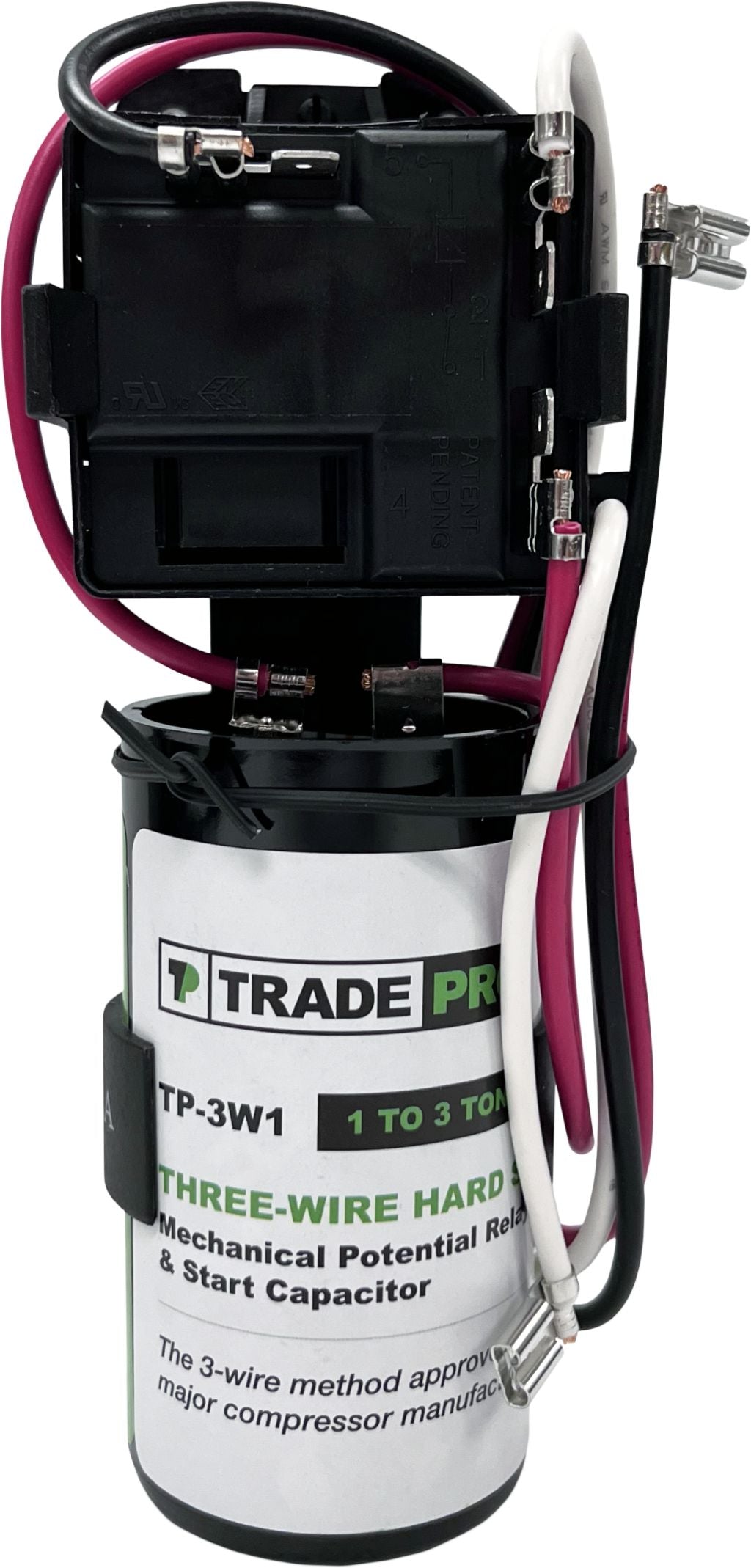 TP-3W1 - 3 Wire Hard Start Kit, 88-108 MFD, 1 to 3 HP, 208-277 VAC