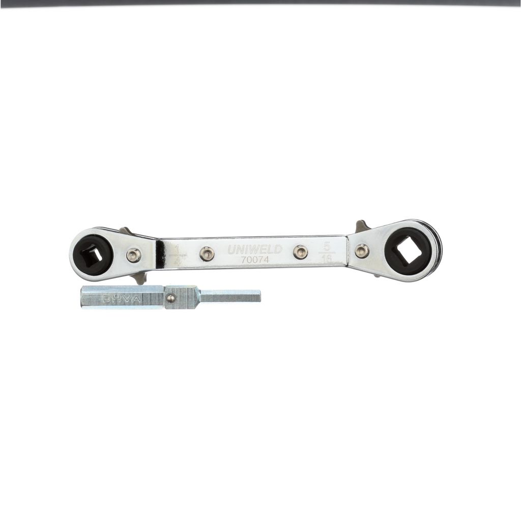 TP-70074 - Offset Ratchet Wrench with Square Opening (1/4" & 3/16" at one end, 3/8" & 5/16" at other end)