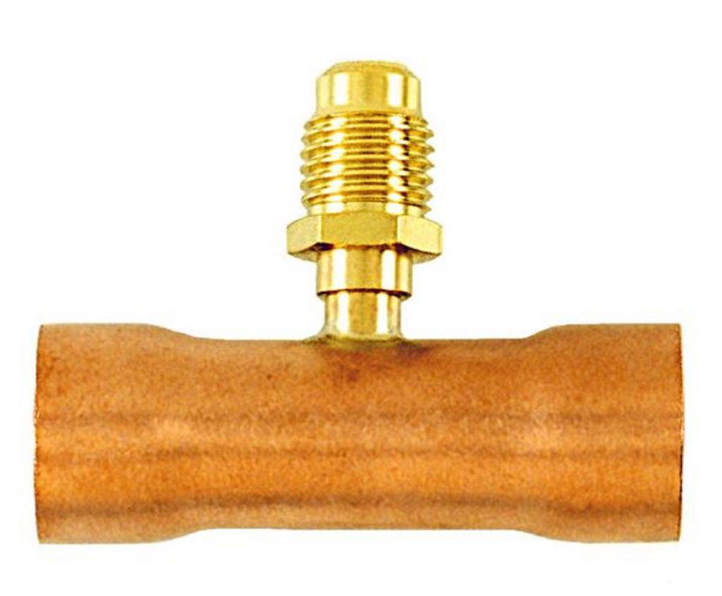 TP-8426 - 3/8" X 3" Tube, Expanded to 3/8" ID on One End, Copper Access Tee