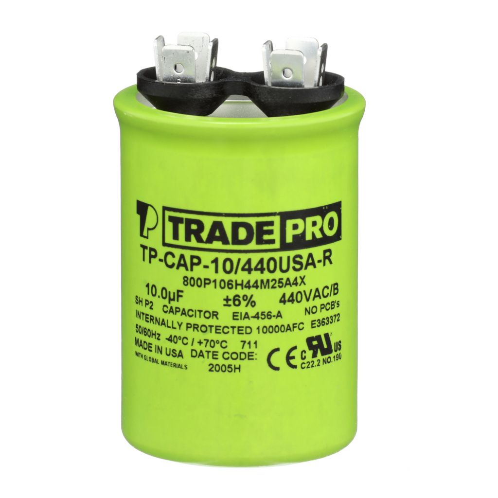 TP-CAP-10/440USA-R - Round Run Capacitor 10 MFD 440/370V (Made in USA)