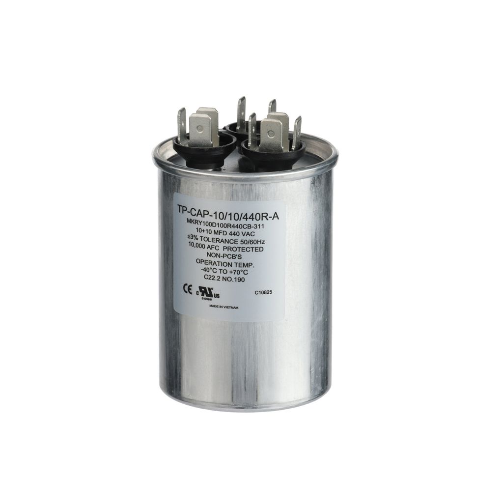TP-CAP-10/10/440R-A - 10+10MFD 440VAC Round Run Capacitor