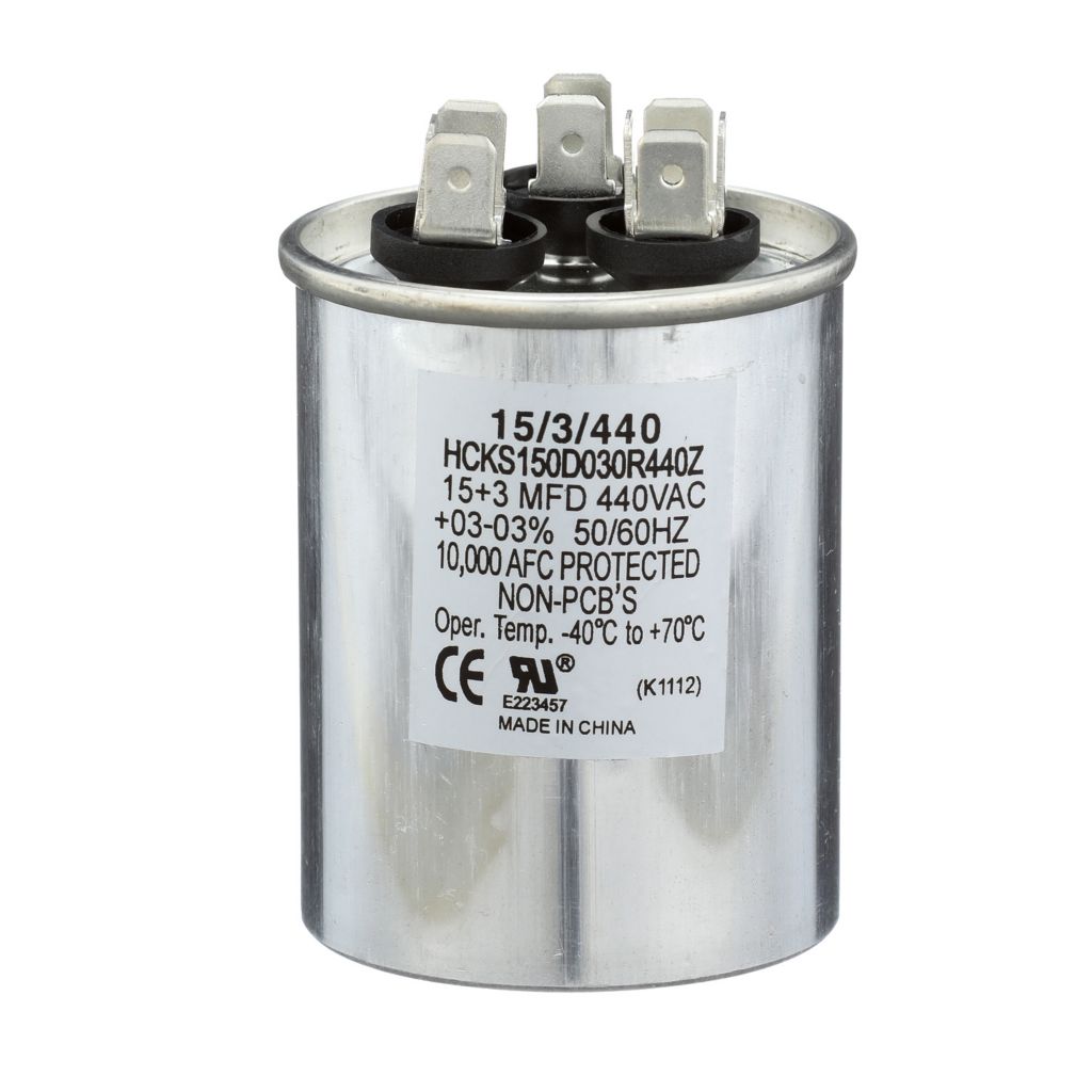 TP-CAP-15/3/440R - Round Run Capacitor - 15+3 MFD - 440 VAC
