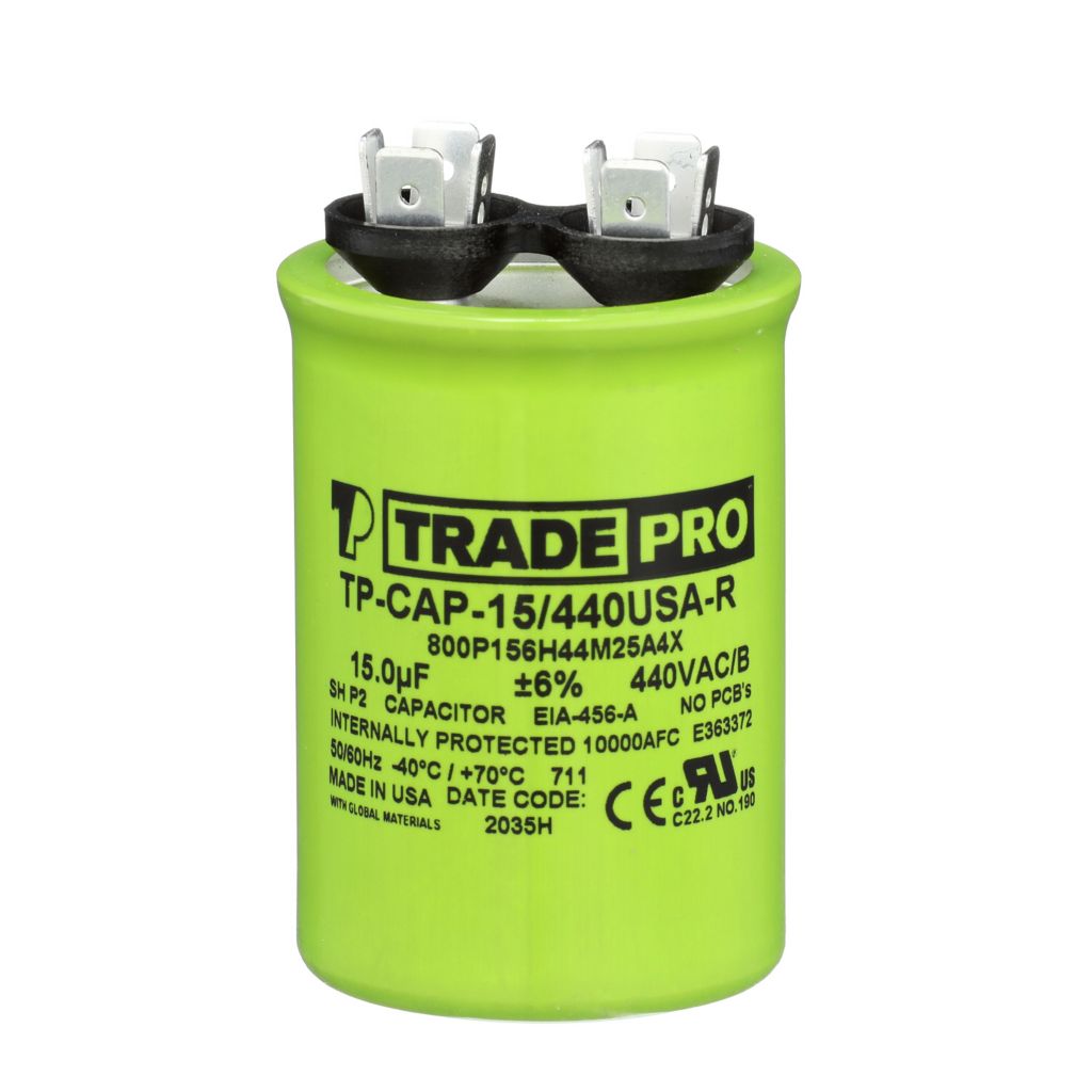 TP-CAP-15/440USA-R - Round Run Capacitor 15 MFD 440/370V (Made in USA)