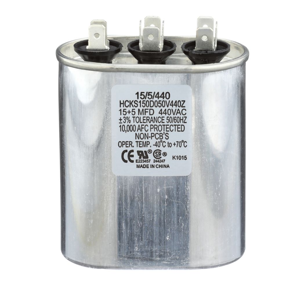 TP-CAP-15/5/440 - Oval Run Capacitor 15+5 MFD 440 VAC