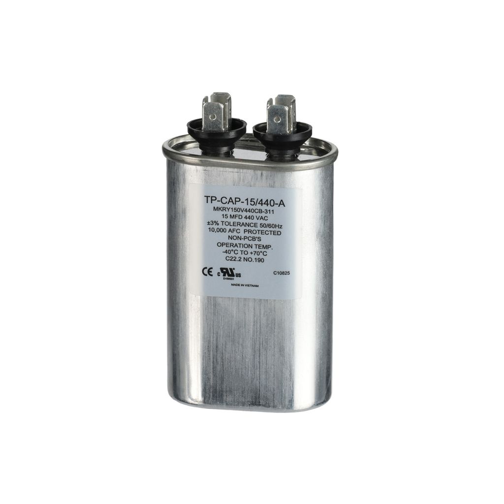 TP-CAP-15/440-A - 15MFD 440VAC Oval Run Capacitor