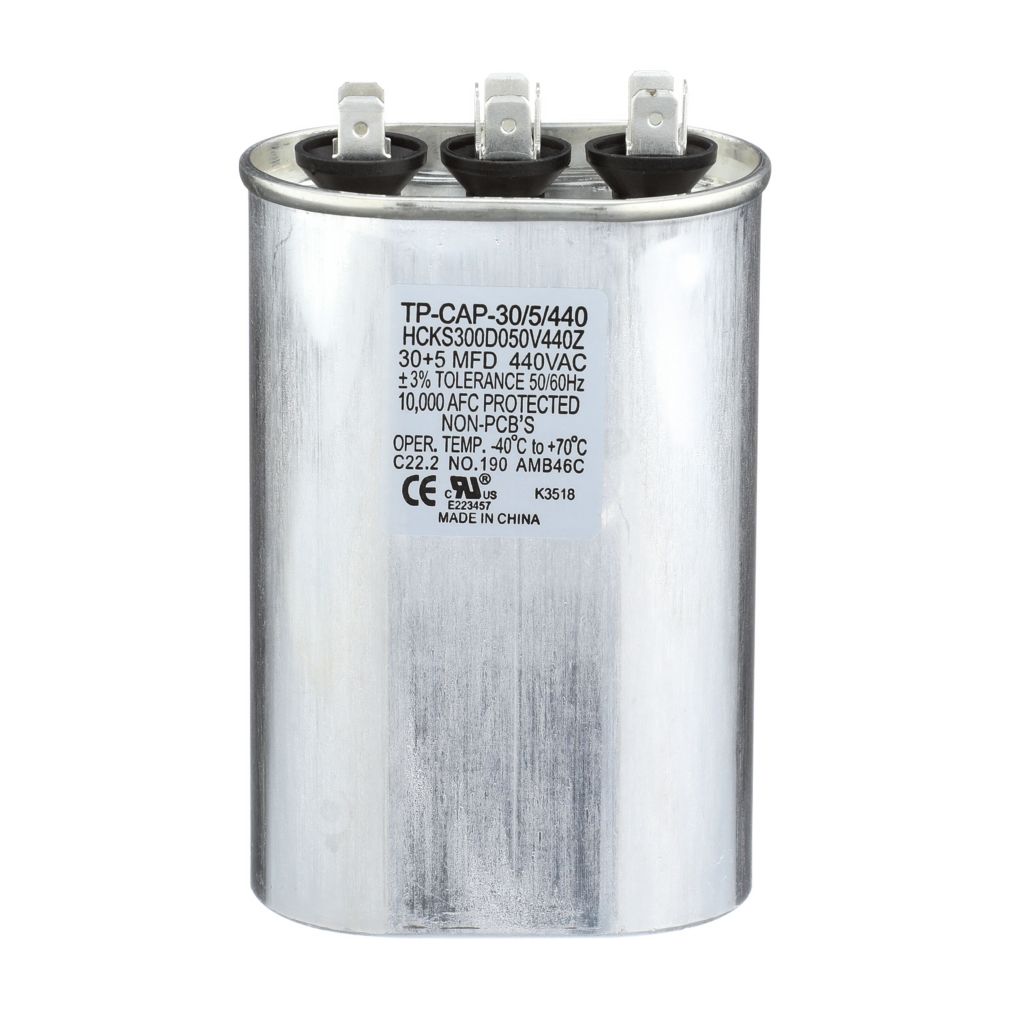 TP-CAP-30/5/440 - Oval Run Capacitor 30+5 MFD 440 VAC