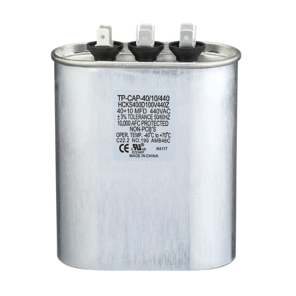 TP-CAP-40/10/440 - Oval Run Capacitor 40+10 MFD 440 VAC
