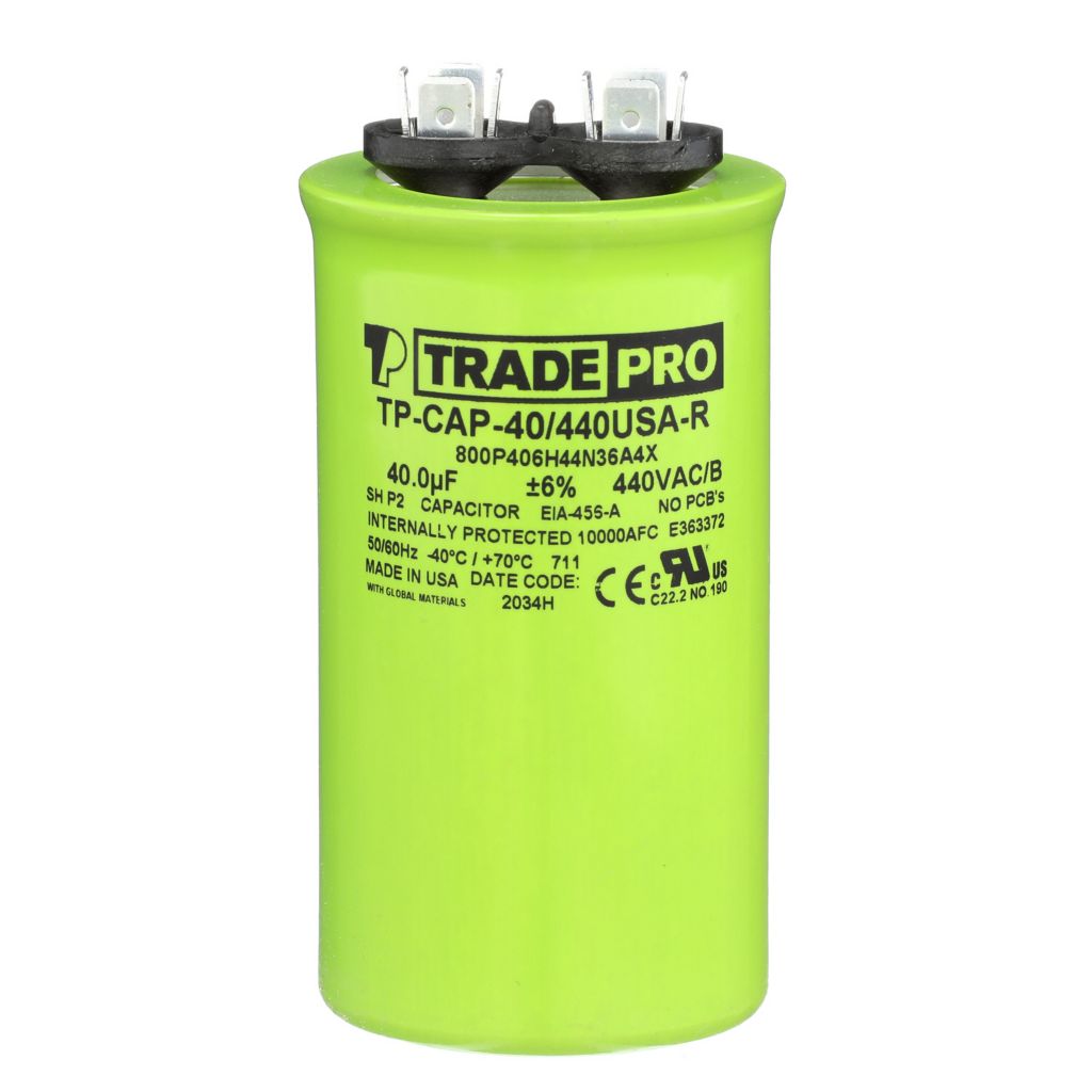 TP-CAP-40/440USA-R - Round Run Capacitor 40 MFD 440/370V (Made in USA)