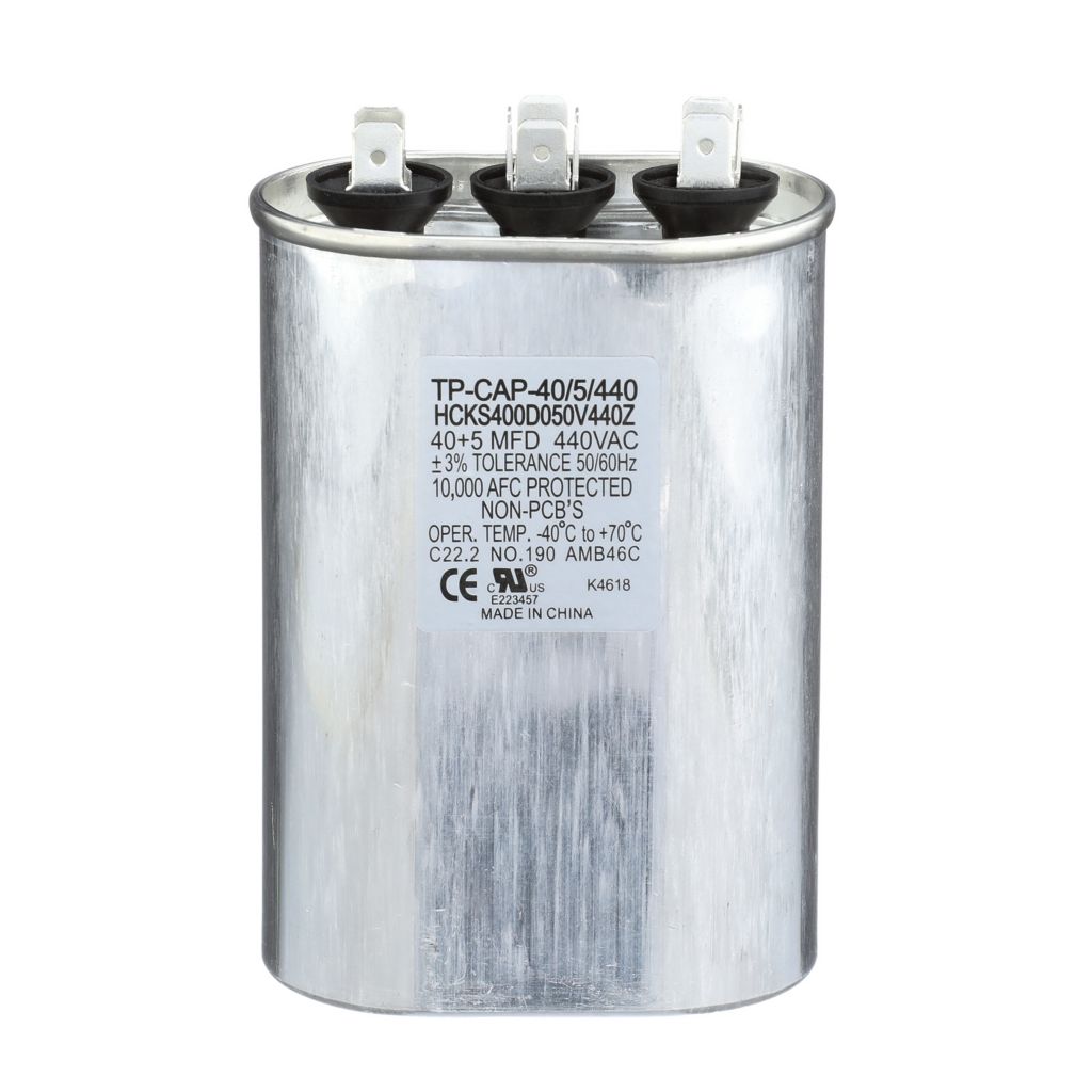 TP-CAP-40/5/440 - Oval Run Capacitor 40+5 MFD 440 VAC