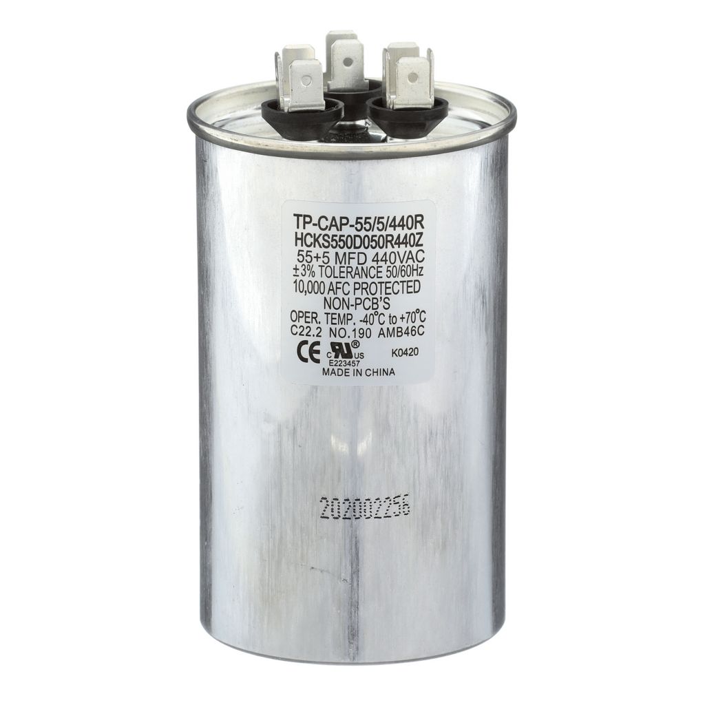 TP-CAP-55/5/440R - Round Run Capacitor 55+5 MFD 440 VAC