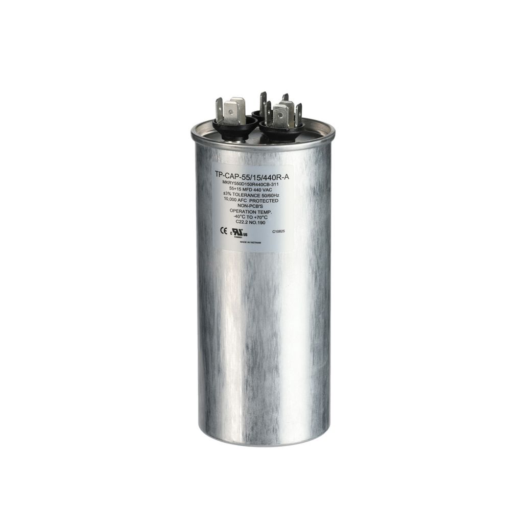 TP-CAP-55/15/440R-A - 55+15MFD 440VAC Round Run Capacitor