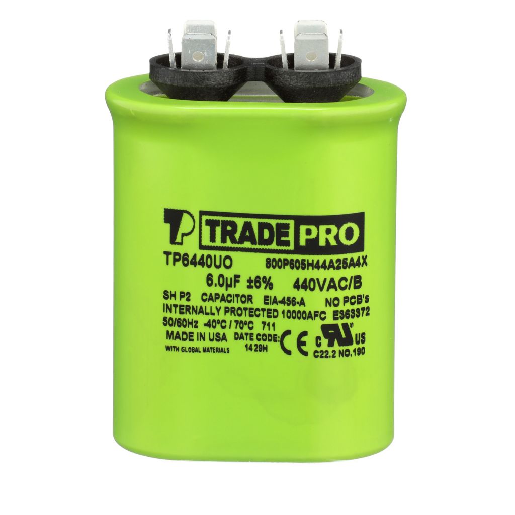 TP-CAP-6/440USA - Oval Run Capacitor 6 MFD 440/370V (Made in USA)