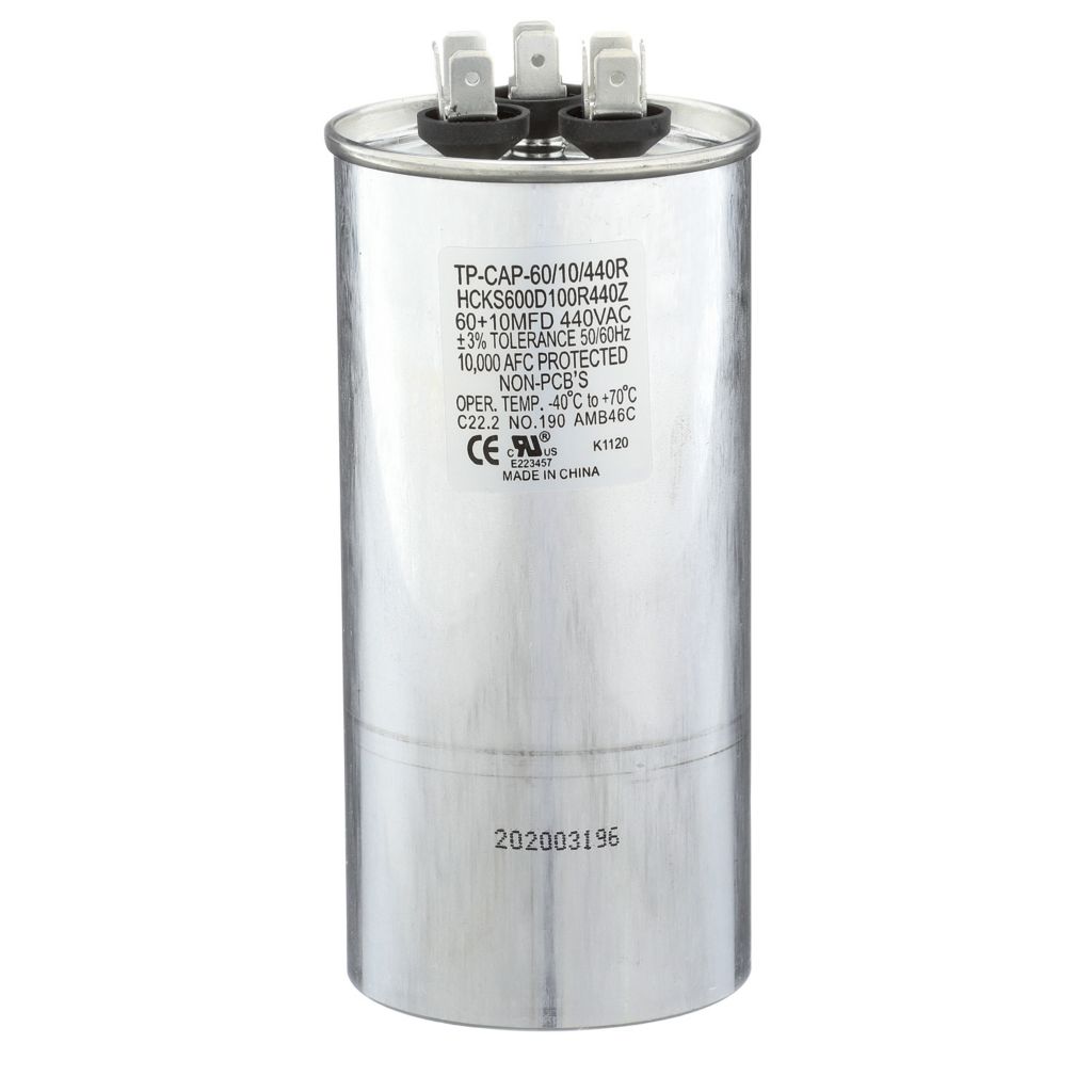 TP-CAP-60/10/440R - Round Run Capacitor 60+10 MFD 440 VAC