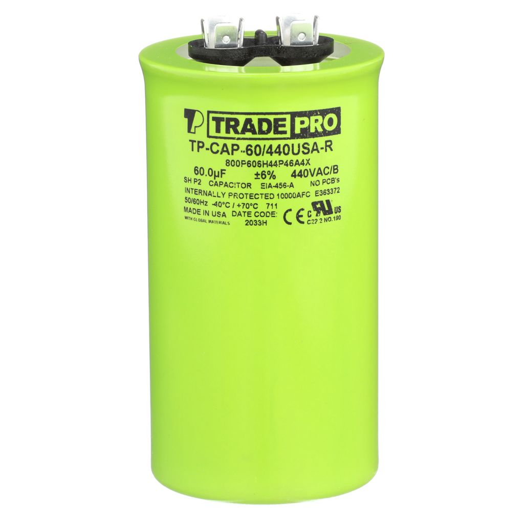 TP-CAP-60/440USA-R - Round Run Capacitor 60 MFD 440/370V (Made in USA)