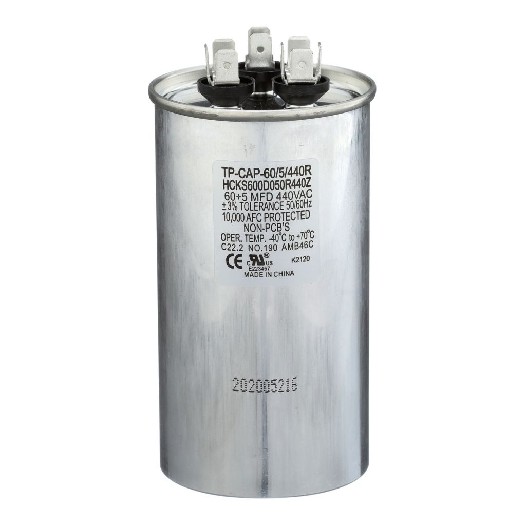 TP-CAP-60/5/440R - Round Run Capacitor 60+5 MFD 440 VAC