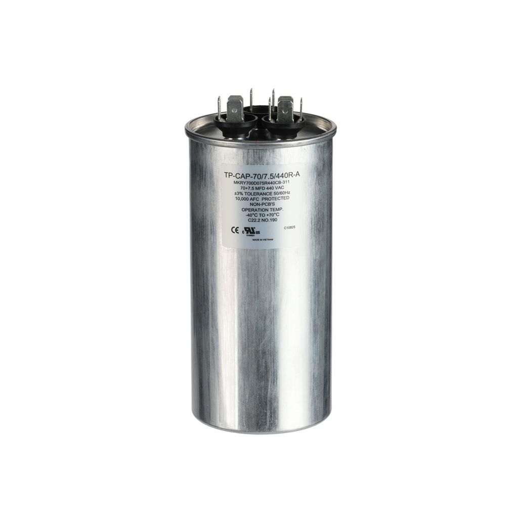 TP-CAP-70/7.5/440R-A - 70+7.5MFD 440VAC Round Run Capacitor