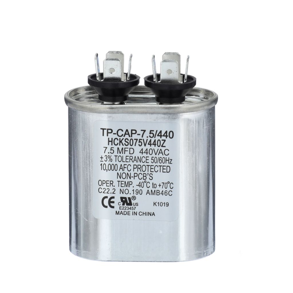 TP-CAP-7.5/4440 - Oval Run Capacitor 7.5 MFD 440 VAC