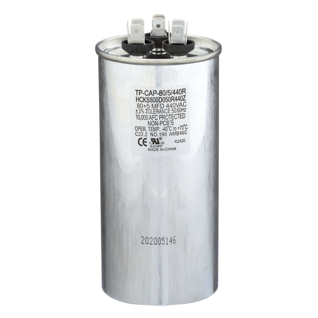 TP-CAP-80/5/440R - Round Run Capacitor 80+5 MFD 440 VAC