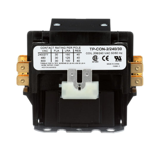 TP-CON-2/240/30 - 2 Pole - 240V - 30 Amp Contactor