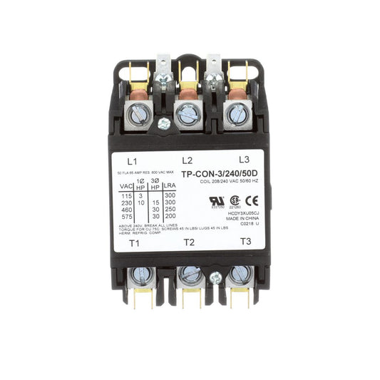 TP-CON-3/240/50D - 3 Pole - 208/240V - 50 Amp Contactor