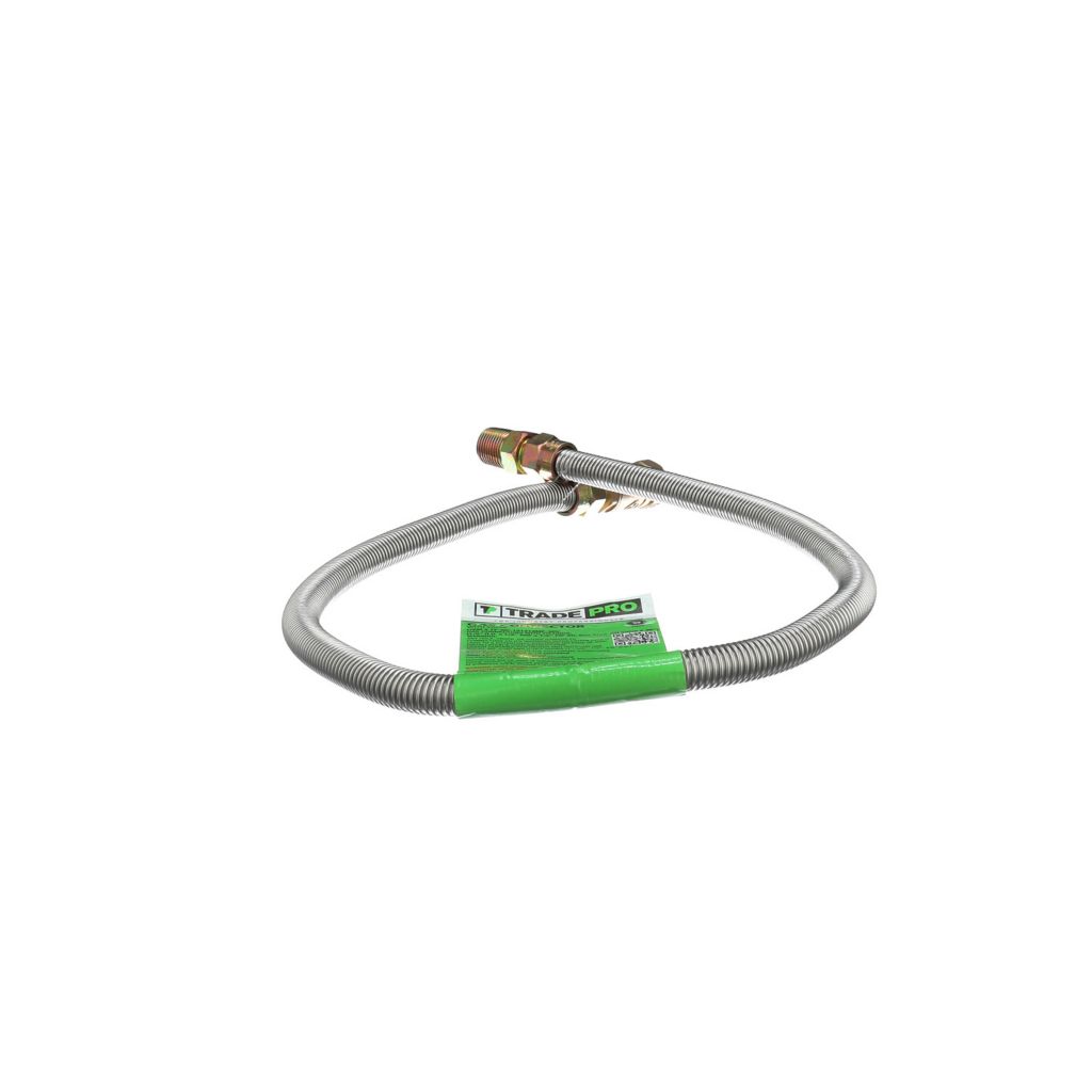 TP-GC-121212MF-36V - Stainless Steel Gas Connector , 1/2" OD, 1/2" MIP x 1/2" FIP x 36" Long With Shut Off Valve