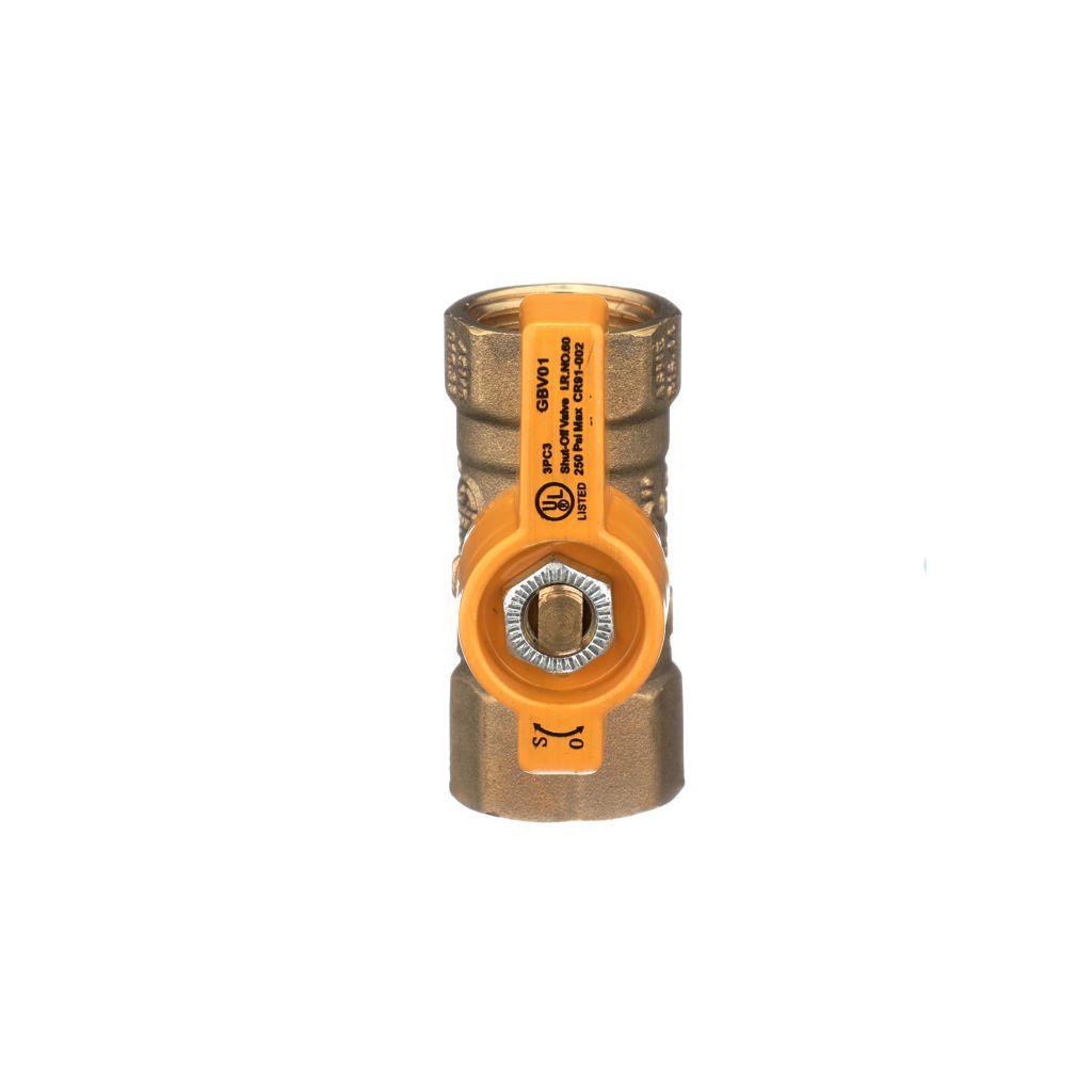 TP-GC-1212FF-V - Gas Shut-Off Valve: ½” FIP x ½” FIP Straight Valve (Reduced Port)