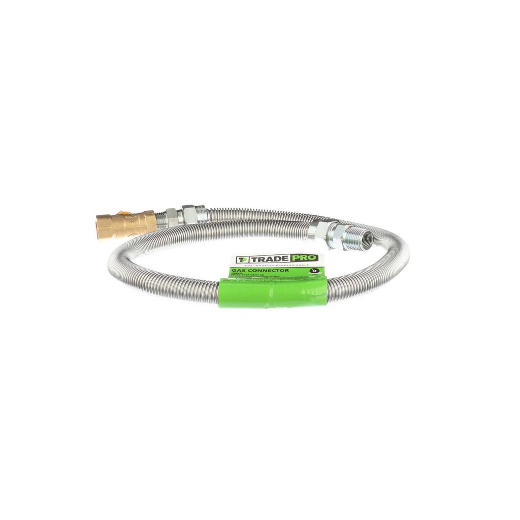 TP-GC-581212MM-36 - Stainless Steel Gas Connector, 5/8" OD x 1/2" MIP x 1/2" MIP x 36" Long