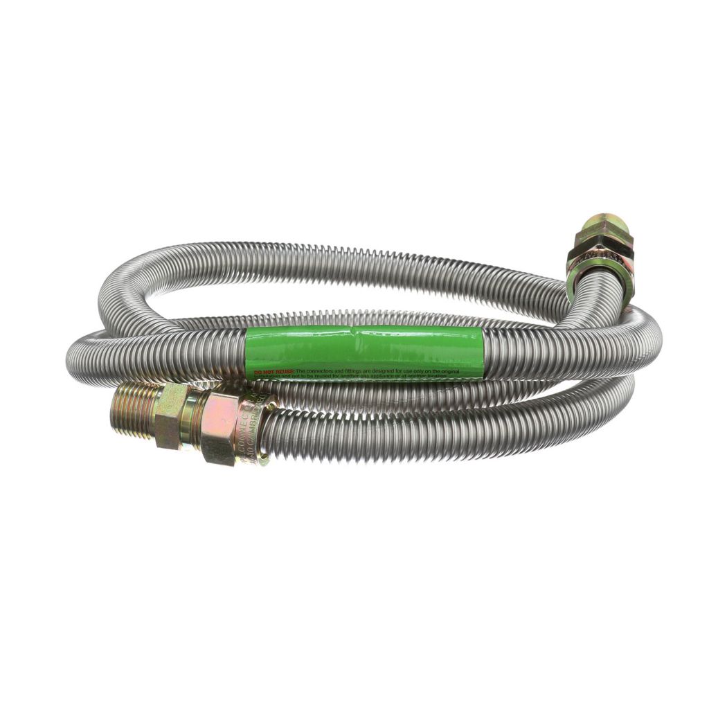 TP-GC-581212MM-60 - Stainless Steel Gas Connector, 5/8" OD x 1/2" MIP x 1/2" MIP x 60" Long