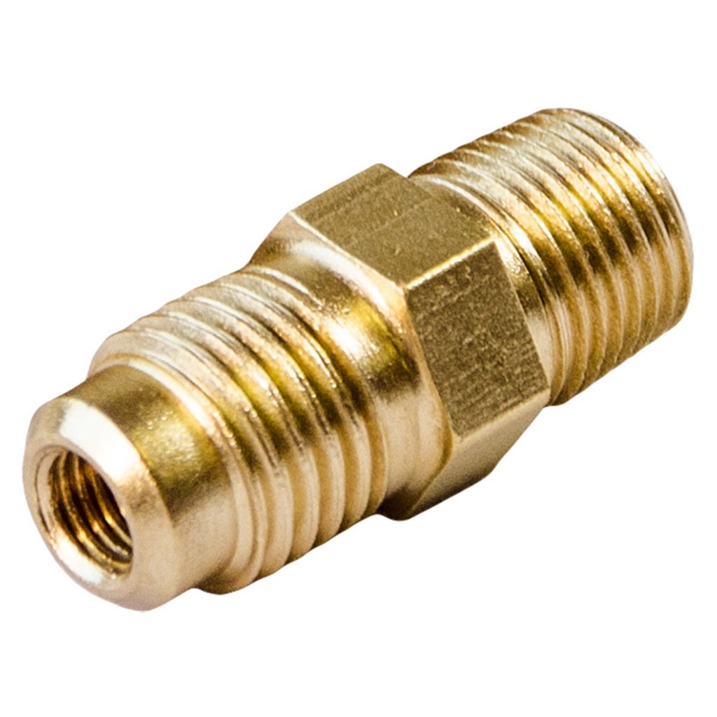 TP-1818 - 1/4″ Male Flare Access X 1/8″ MPT Body, TP2245 Brass Cap and Valve Core