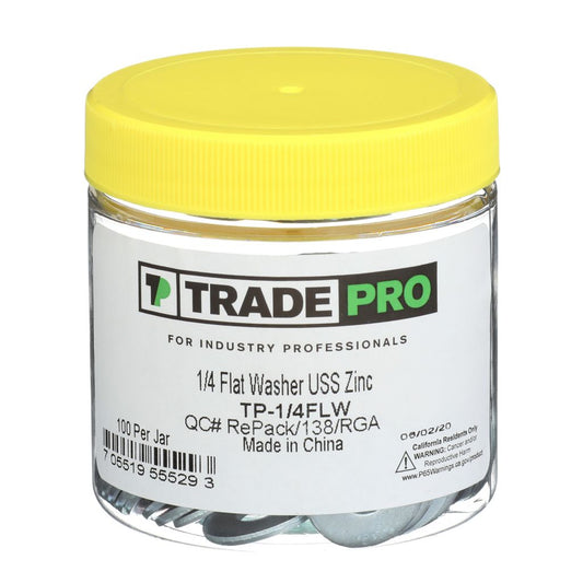 TP-1/4FLW - Flat Washer USS Zinc 1/4" (Jar of 1200)