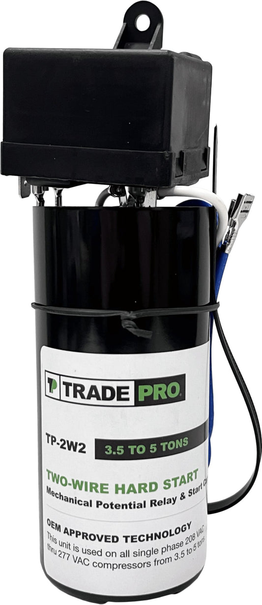 TP-2W2 - Hard Start Kit Mechanical Potential Relay (MPR) and Start Capacitor, for use on 3.5 to 5 HP units