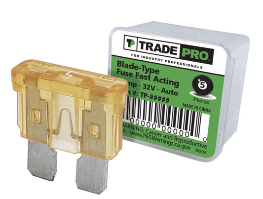 TP-5ABLADEFUSE - Fuse Blade Style Auto 5A Tan 32VDC 5 Per Box