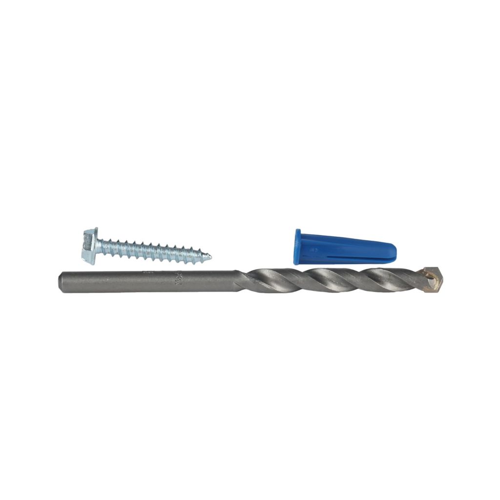 TP-AK1/4-114HW100 - Plastic Anchor Kit with #10 x 1-1/4" Hex Head Screws (100 Anchors, 100 Screws and 1 Masonry Drill Bit)