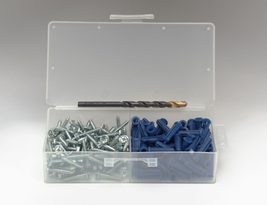TP-AK3/16HW100 - Plastic Anchor Kit with #8 x 1 Hex Washer Head Screws