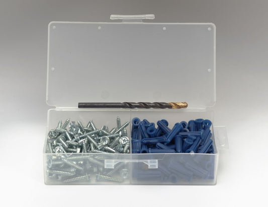 TP-AK3/16HW100 - Plastic Anchor Kit with #8 x 1 Hex Washer Head Screws