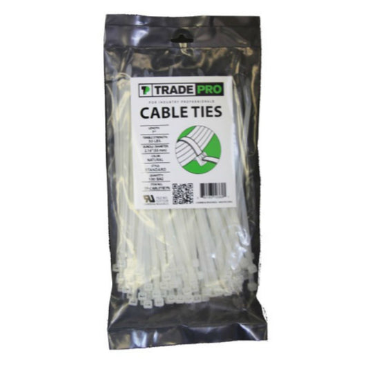 TP-CABLETIE7N - 7" 50 Lb. Natural Cable Ties - 100/PK