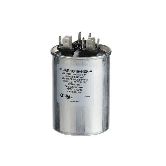 TP-CAP-10/10/440R-A - 10+10MFD 440VAC Round Run Capacitor