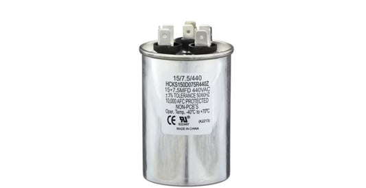 TP-CAP-15/7.5/440R-A - 15+7.5MFD 440VAC Round Run Capacitor