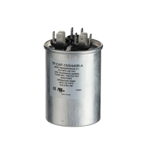 TP-CAP-15/5/440R-A - 15+5MFD 440VAC Round Run Capacitor