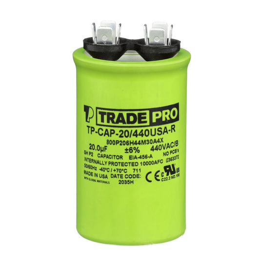 TP-CAP-20/440USA-R - Round Run Capacitor 20 MFD 440/370V (Made in USA)