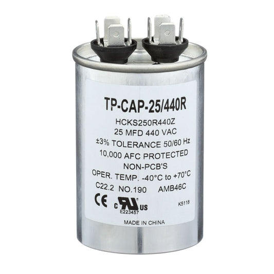 TP-CAP-25/440R - Round Run Capacitor 25 MFD 440 VAC