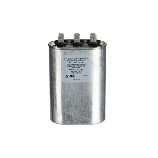 TP-CAP-30/7.5/440-A - 30+7.5MFD 440VAC Oval Run Capacitor