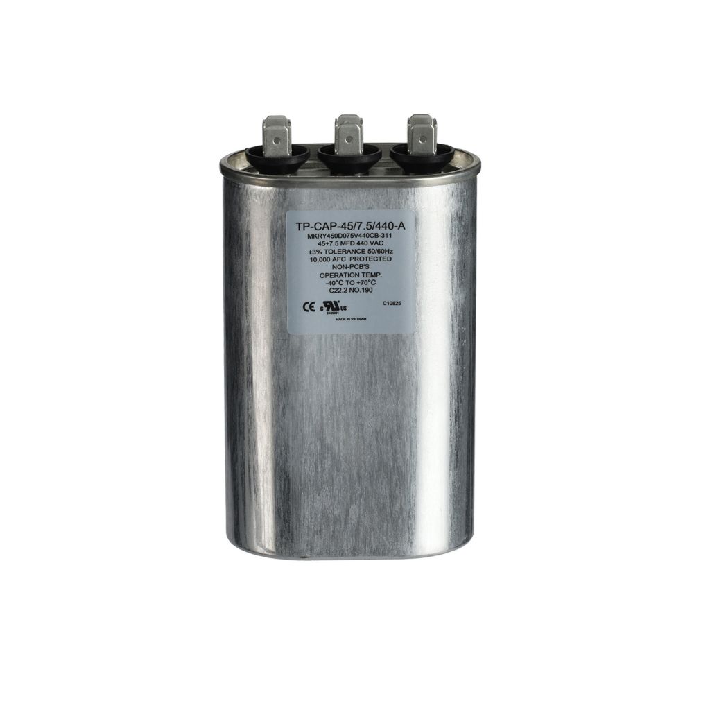 TP-CAP-45/7.5/440-A - 45+7.5MFD 440VAC Oval Run Capacitor