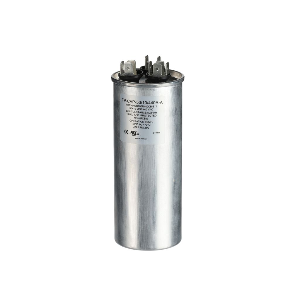 TP-CAP-50/10/440R-A - 50+10MFD 440VAC Round Run Capacitor