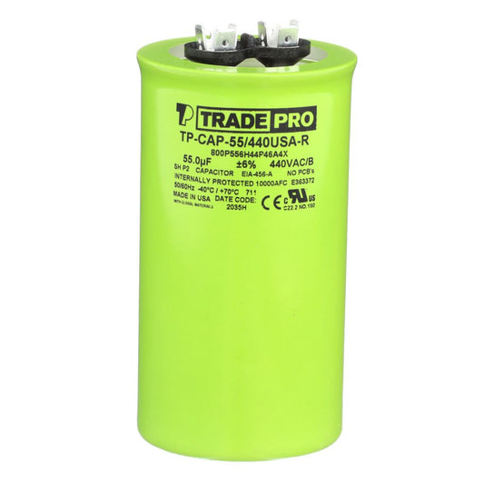 TP-CAP-55/440USA-R - Round Run Capacitor 55 MFD 440/370V (Made in USA)