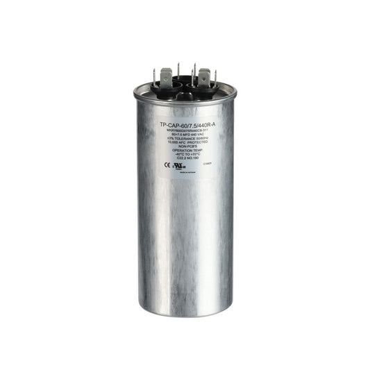 TP-CAP-60/7.5/440R-A - 60+7.5MFD 440VAC Round Run Capacitor