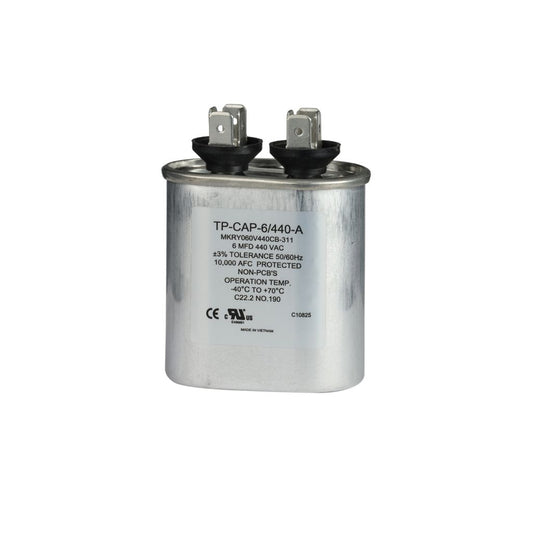 TP-CAP-6/440-A - 6MFD 440VAC Oval Run Capacitor