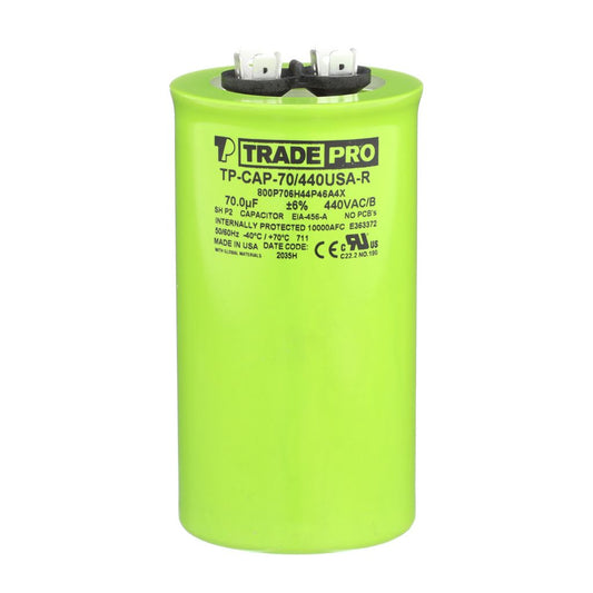 TP-CAP-70/440USA-R - Round Run Capacitor 70 MFD 440/370V (Made in USA)